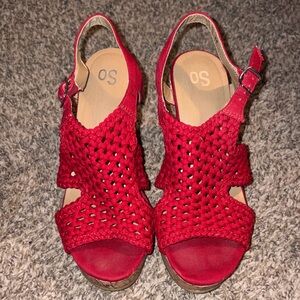 Elegant Red Woven Sandals